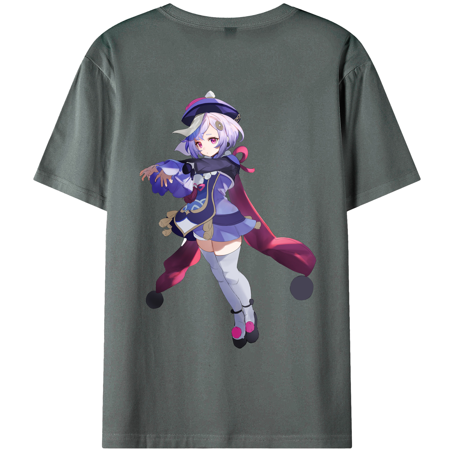 げんし神 七七 なな  genshin Nana 綿100％ メンズ半袖Tシャツ（バックプリント） 通気性